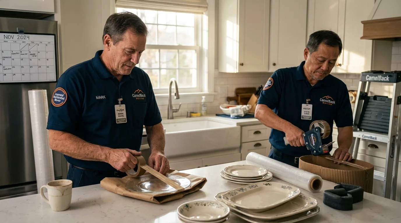 Professional crew packing kitchen dishware in Luverne, AL